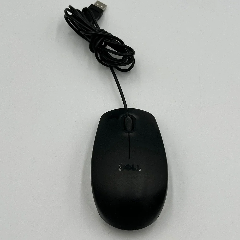 Dell MS111-P Optical Mouse Unisex OS Black Very Good Wired USB 3-Button Scroll